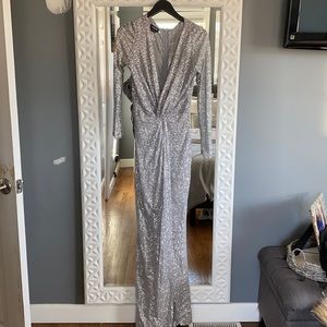 BEBE Stunning silver sequins dress